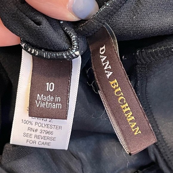 Dana Buchman Swimsuit Black One Piece Hawaiian Floral Animal Print 10 - Picture 3 of 6